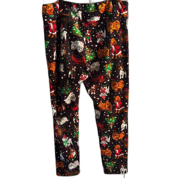 NO BOUNDRIES Soft Black Velour Christmas Dogs Festive Size XXL 19 Lounge Pants F - Picture 2 of 4